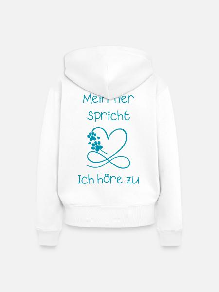 Mein_Tier_spricht - Frauen Premium Bio Zip Hoodie - Weiß