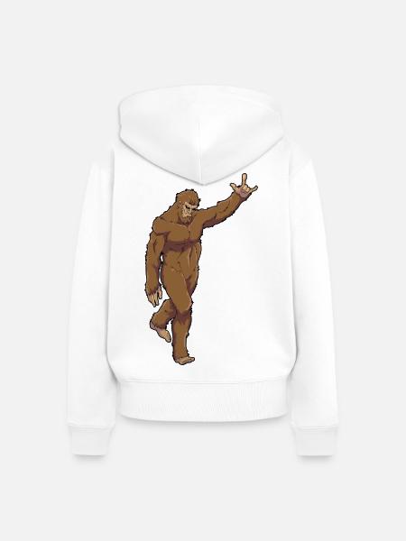 Bigfoot Rocks - Frauen Premium Bio Zip Hoodie - Weiß