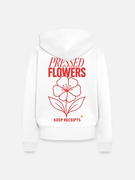 Blumen pressen – Pressed Flowers Keep Receipts - Frauen Premium Bio Zip Hoodie - Weiß