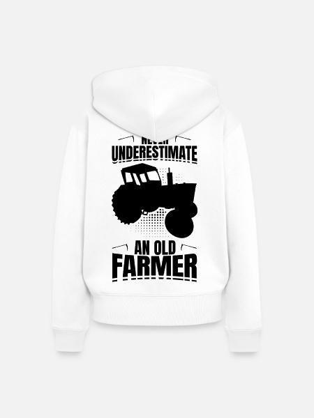Landwirt Großvater - Frauen Premium Bio Zip Hoodie - Weiß