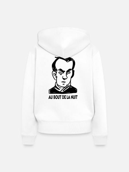 Porträt Louis-Ferdinand Céline - Frauen Premium Bio Zip Hoodie - Weiß