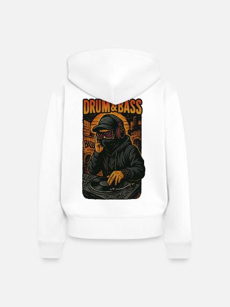 Schlagzeug und Bass - Frauen Premium Bio Zip Hoodie - Weiß