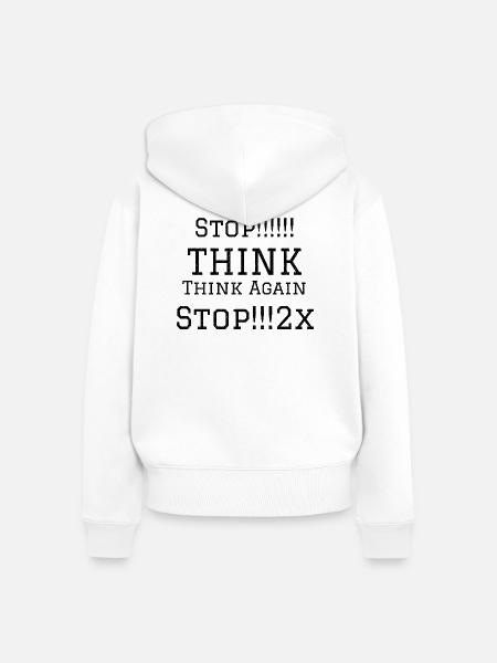 Angioplastie-Alphabetgitter - Frauen Premium Bio Zip Hoodie - Weiß