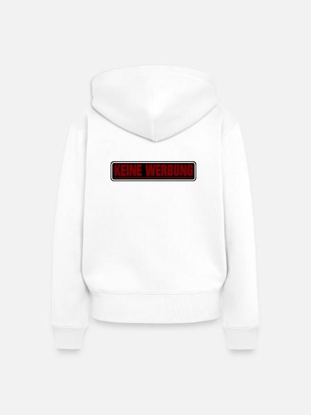 Keine Werbung ! Briefkasten Schild - Frauen Premium Bio Zip Hoodie - Weiß
