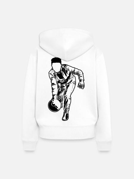 Bowler Skizze - Frauen Premium Bio Zip Hoodie - Weiß