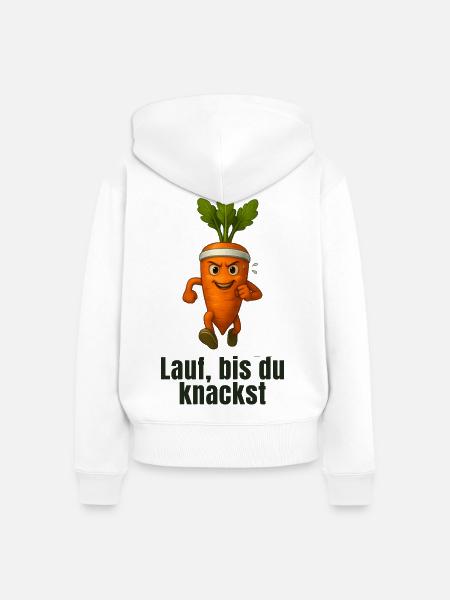 Karotte Sprint Knack-Lauf - Frauen Premium Bio Zip Hoodie - Weiß