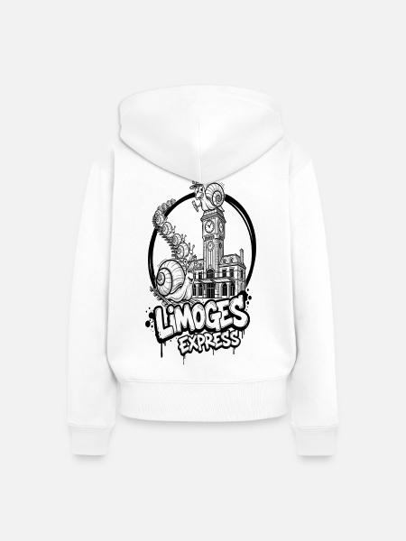 Limoges Express-Schnecken - Frauen Premium Bio Zip Hoodie - Weiß