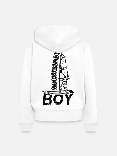 Windsurf Jungs - Frauen Premium Bio Zip Hoodie - Weiß