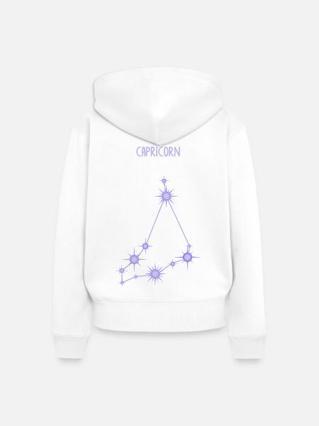 Steinbock Sternzeichen Sternbild Lila - Frauen Premium Bio Zip Hoodie - Weiß