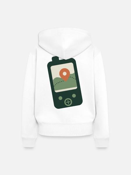 GPS-Empfänger - Frauen Premium Bio Zip Hoodie - Weiß