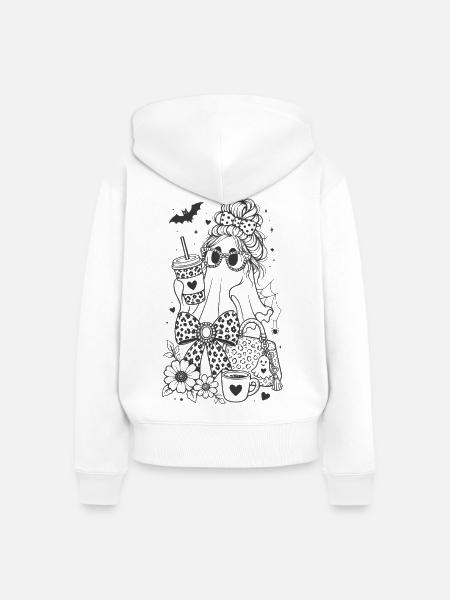 Mama Geist - Frauen Premium Bio Zip Hoodie - Weiß