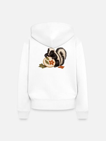 Stinktier gestaltet eine Stoffcollage - Frauen Premium Bio Zip Hoodie - Weiß