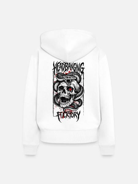calavera_serpiente - Frauen Premium Bio Zip Hoodie - Weiß