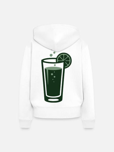 Ingwer Limonade Cocktail Glas Logo - Frauen Premium Bio Zip Hoodie - Weiß
