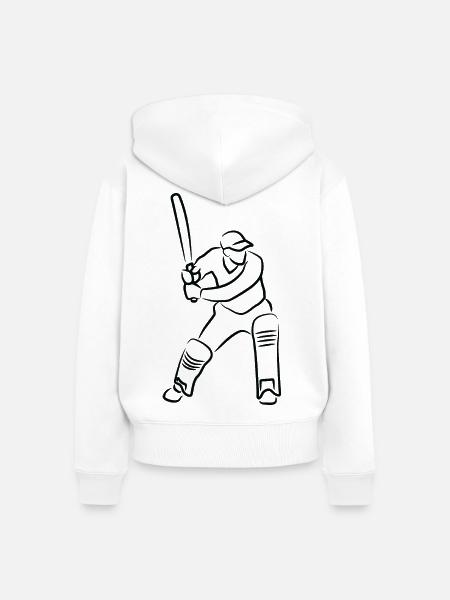 Cricket Kerl - Frauen Premium Bio Zip Hoodie - Weiß