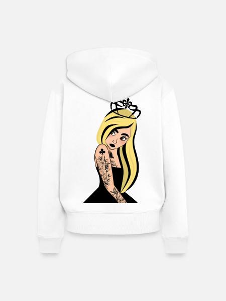 Punk Klee Dame - Frauen Premium Bio Zip Hoodie - Weiß