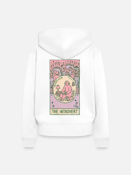 The Introvert - Frauen Premium Bio Zip Hoodie - Weiß