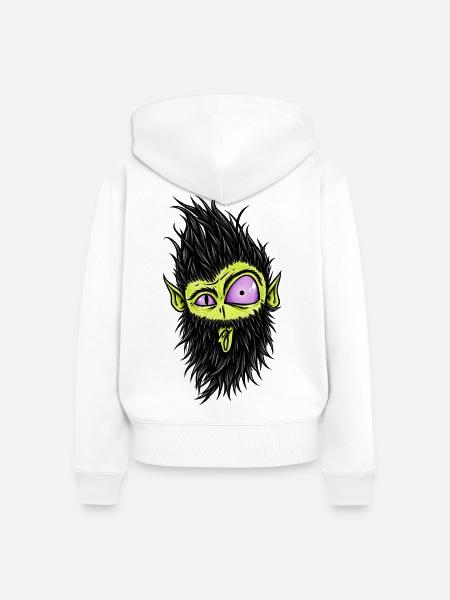 baertiger_Zombie - Frauen Premium Bio Zip Hoodie - Weiß