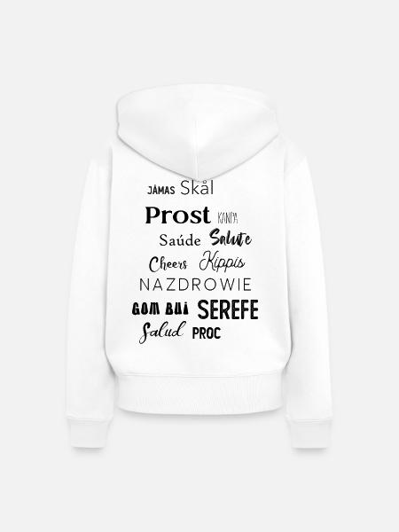 Cheers Prost Salute - Frauen Premium Bio Zip Hoodie - Weiß