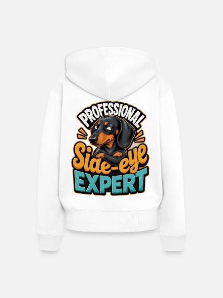 Dackel - Frauen Premium Bio Zip Hoodie - Weiß