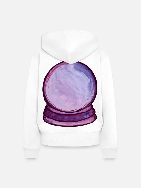 Violette Orb Aquarellkugel - Frauen Premium Bio Zip Hoodie - Weiß