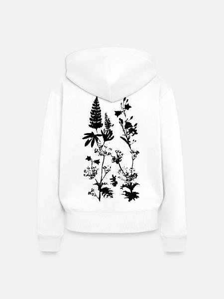 WIESENPFLANZEN - Frauen Premium Bio Zip Hoodie - Weiß
