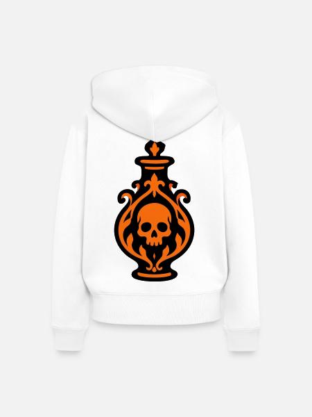 Totenkopf Giftflasche Grafik - Frauen Premium Bio Zip Hoodie - Weiß