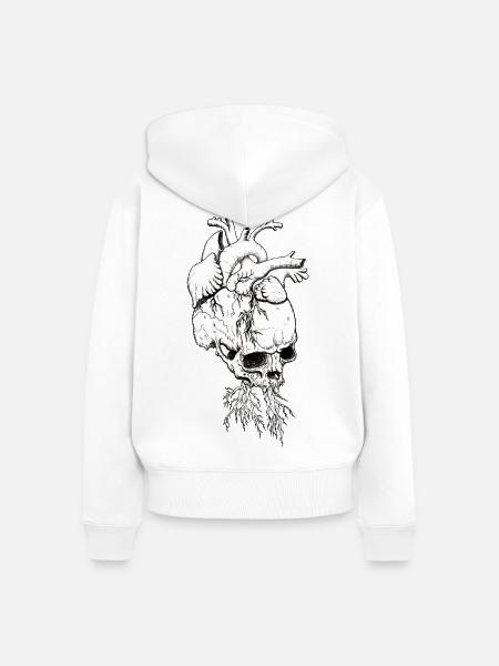 headache heartache - Frauen Premium Bio Zip Hoodie - Weiß