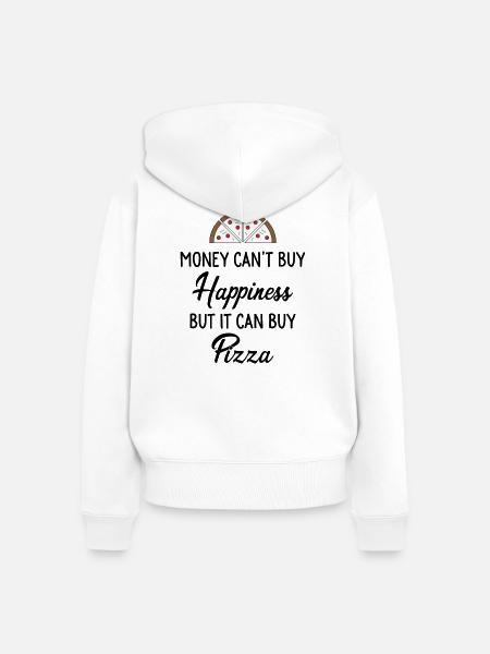 Pizza - Frauen Premium Bio Zip Hoodie - Weiß