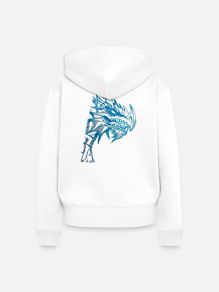 DRACHE - Frauen Premium Bio Zip Hoodie - Weiß
