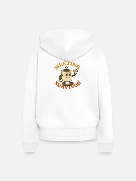 Treffen mit Überlebenden - Frauen Premium Bio Zip Hoodie - Weiß