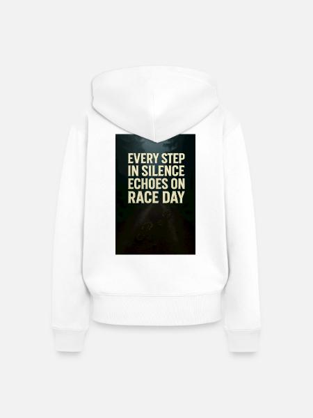 Step_in_Silence - Frauen Premium Bio Zip Hoodie - Weiß