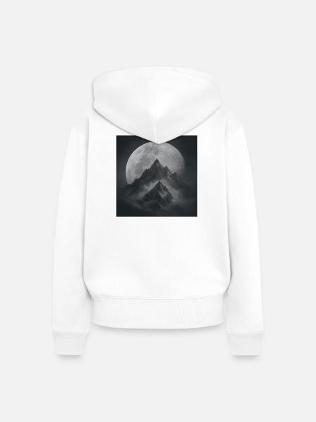 Magische Berge bei Vollmond - Frauen Premium Bio Zip Hoodie - Weiß