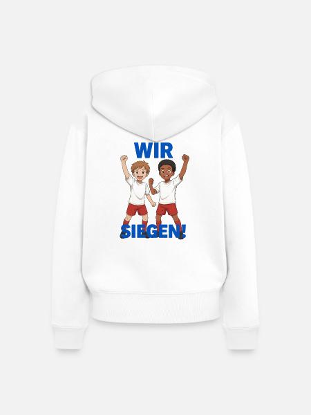 Gemeinschaftsgeist Kinder Design - Frauen Premium Bio Zip Hoodie - Weiß