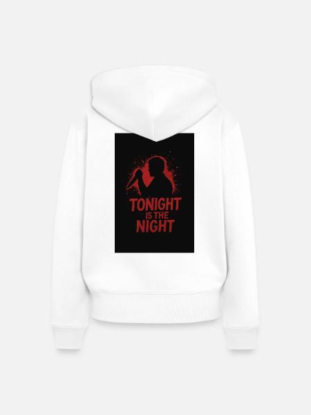 Dexter "Tonight is the Night" - Frauen Premium Bio Zip Hoodie - Weiß