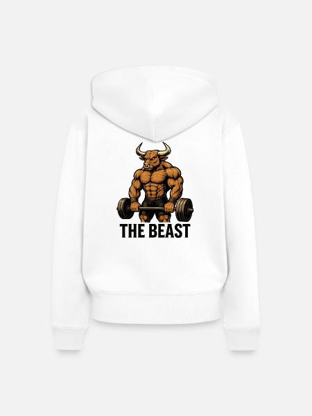 Das Biest (Stier) - Frauen Premium Bio Zip Hoodie - Weiß