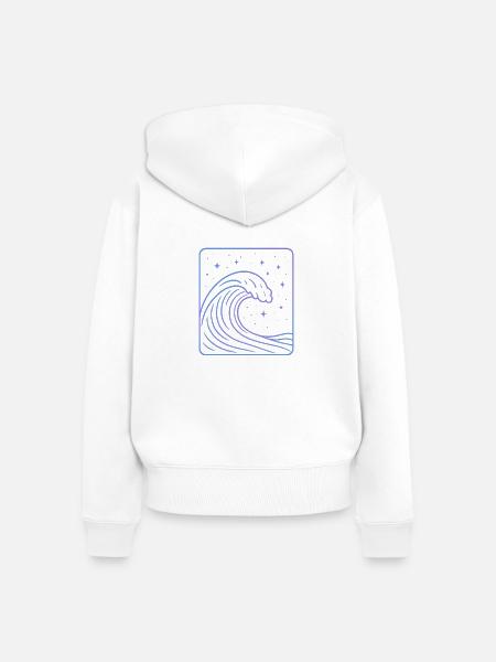 Kosmische Welle - Frauen Premium Bio Zip Hoodie - Weiß