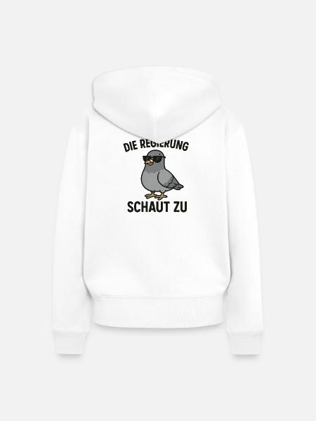 Spionage Taube - Frauen Premium Bio Zip Hoodie - Weiß