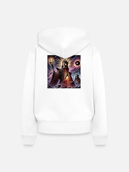 Dunkler kosmischer Nekromant - Frauen Premium Bio Zip Hoodie - Weiß