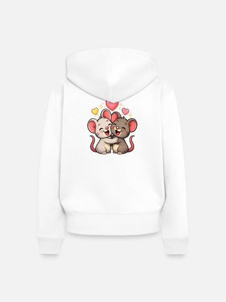 Liebe - Frauen Premium Bio Zip Hoodie - Weiß