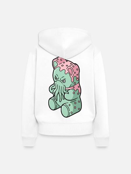 Gummy Cthulhu - Frauen Premium Bio Zip Hoodie - Weiß