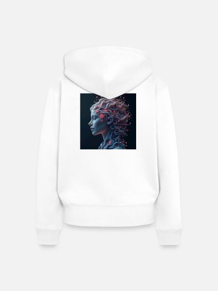 Verspielte weibliche Kunst - Frauen Premium Bio Zip Hoodie - Weiß