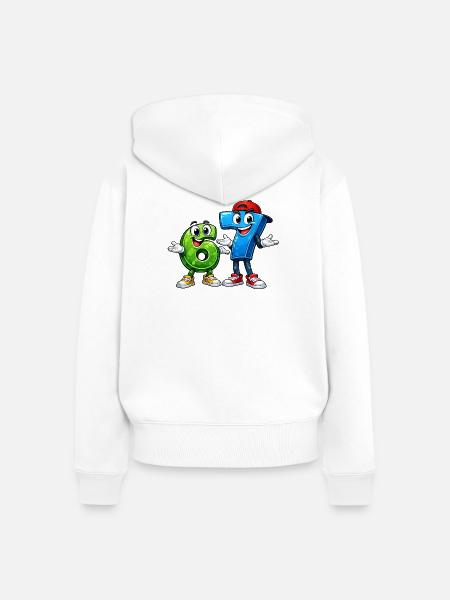67 SIXSEVEN - Frauen Premium Bio Zip Hoodie - Weiß