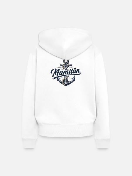 Mamitän - Anker mit Seil - Frauen Premium Bio Zip Hoodie - Weiß