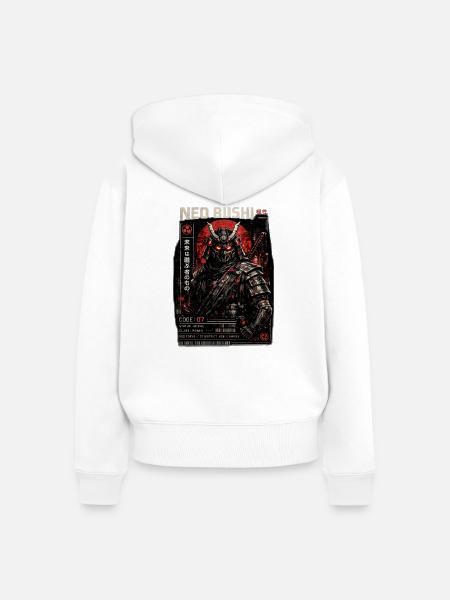 Neo Bushi Armor Noir - Frauen Premium Bio Zip Hoodie - Weiß