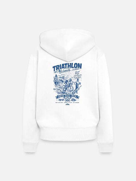 Triathlon Ohne Grenzen - Frauen Premium Bio Zip Hoodie - Weiß