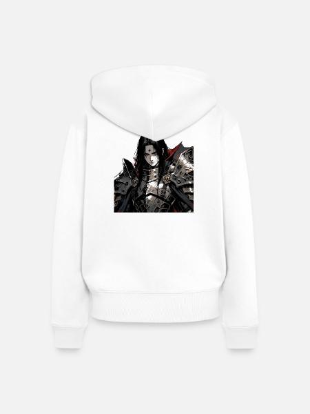 Dunkelritter Stahlmeister - Frauen Premium Bio Zip Hoodie - Weiß