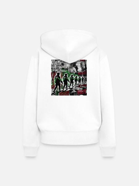 Digitales Kanonenfutter - Frauen Premium Bio Zip Hoodie - Weiß