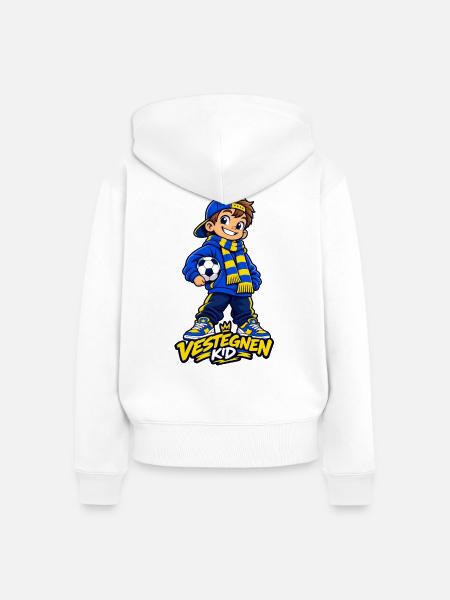Vestegnen_kid_mascot - Frauen Premium Bio Zip Hoodie - Weiß