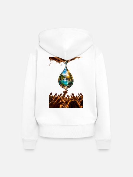 "The last drop" - Frauen Premium Bio Zip Hoodie - Weiß